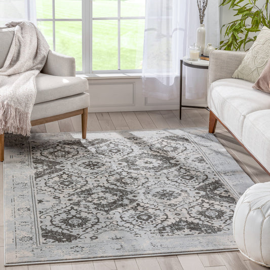 Marjorie Vintage Oriental Persian Panel Grey Rug KE-107