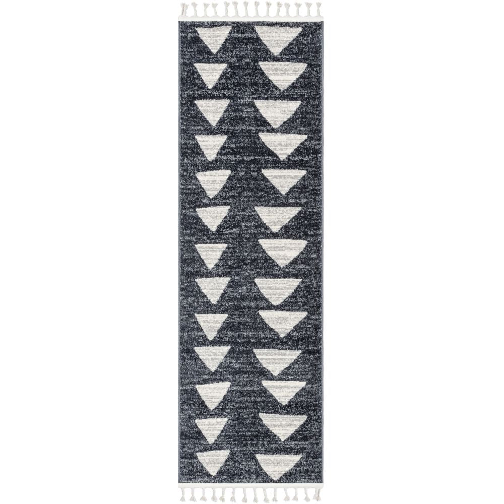 Triangles Modern Geometric Pattern Grey Kids Rug KEN-17