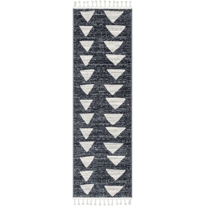 Triangles Modern Geometric Pattern Grey Kids Rug KEN-17