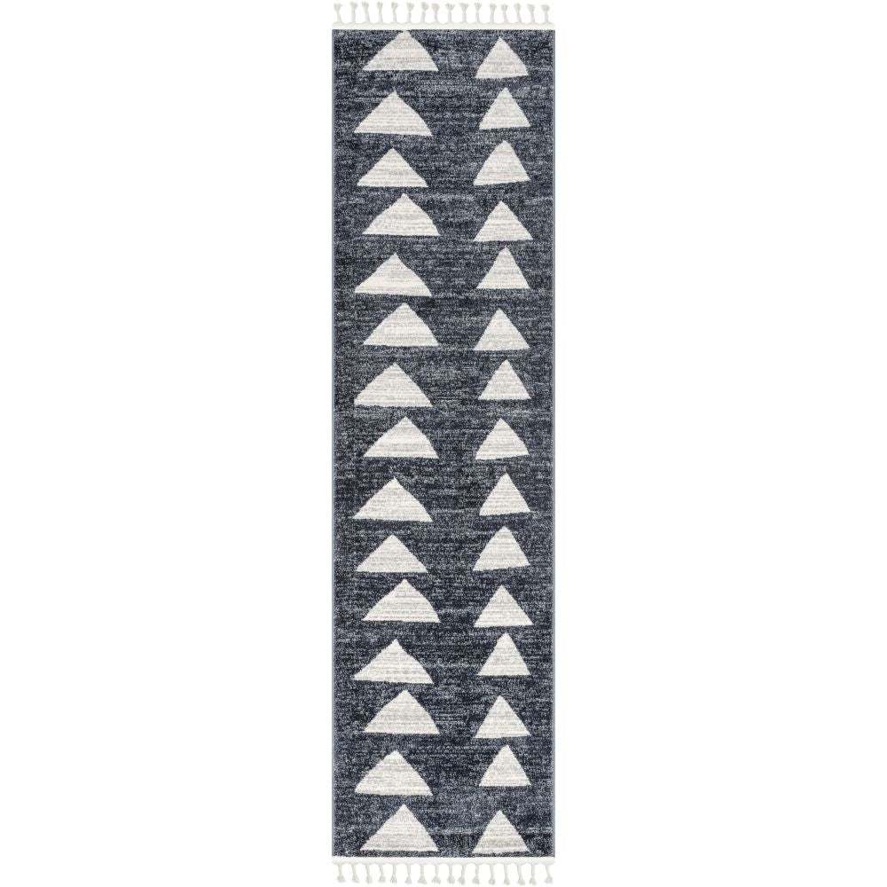 Triangles Modern Geometric Pattern Grey Kids Rug KEN-17