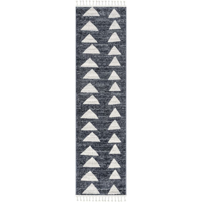 Triangles Modern Geometric Pattern Grey Kids Rug KEN-17