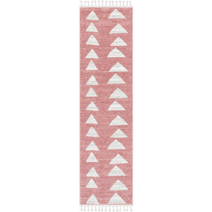 Triangles Modern Geometric Pattern Pink Kids Rug KEN-19