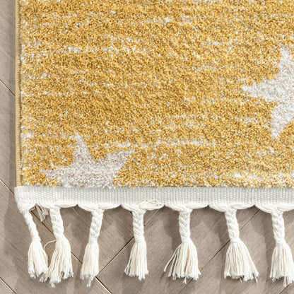 Stars Modern Geometric Yellow Kids Rug KEN-21-