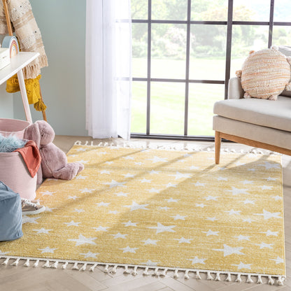 Stars Modern Geometric Yellow Kids Rug KEN-21-