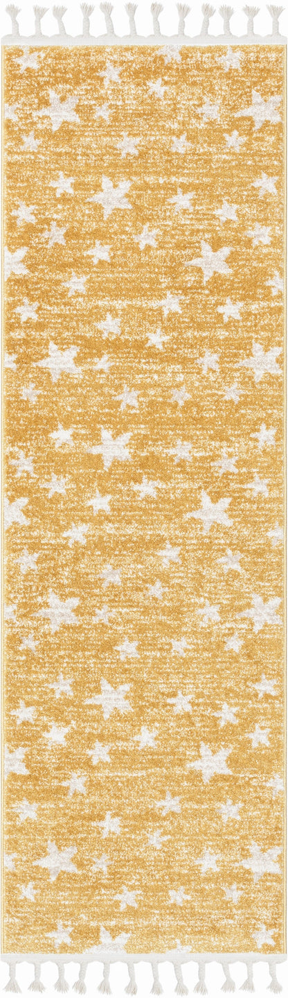 Stars Modern Geometric Yellow Kids Rug KEN-21-
