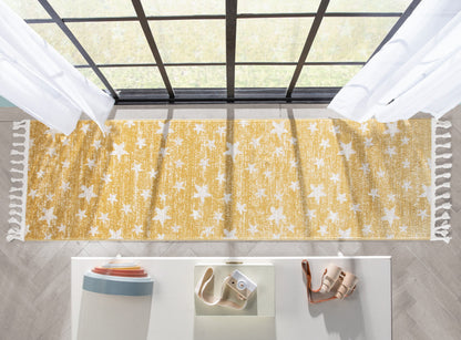 Stars Modern Geometric Yellow Kids Rug KEN-21-