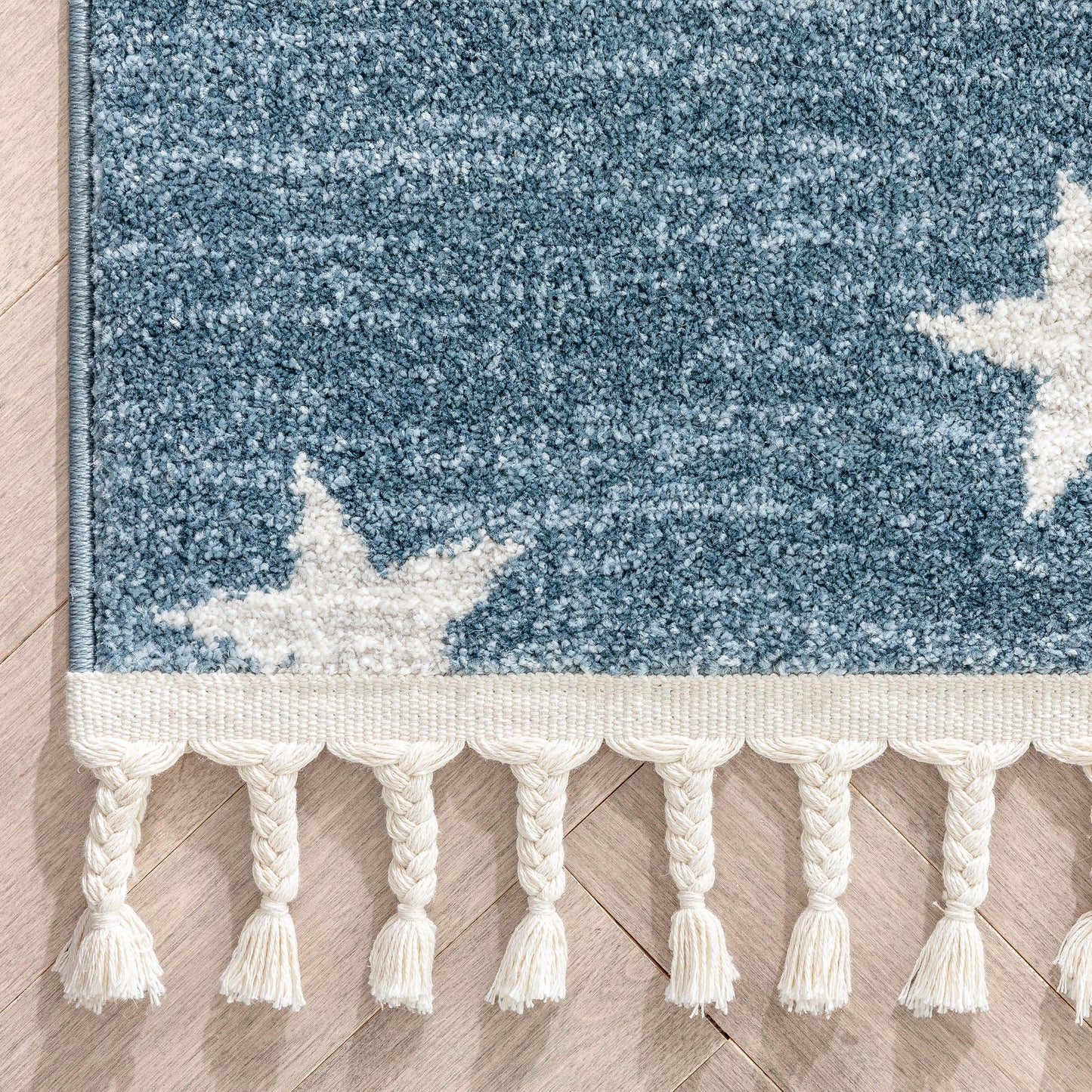 Stars Modern Geometric Blue Kids Rug KEN-24