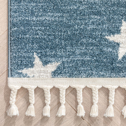 Stars Modern Geometric Blue Kids Rug KEN-24