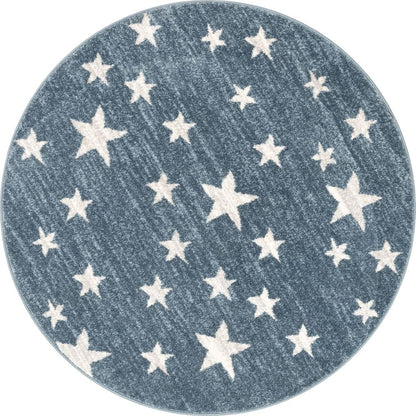 Stars Modern Geometric Blue Kids Rug KEN-24