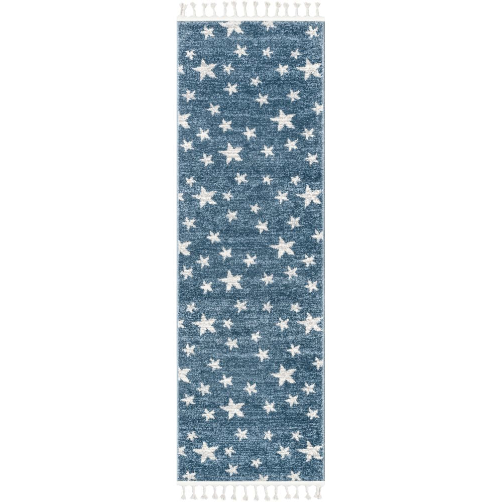 Stars Modern Geometric Blue Kids Rug KEN-24