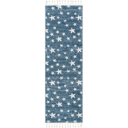 Stars Modern Geometric Blue Kids Rug KEN-24