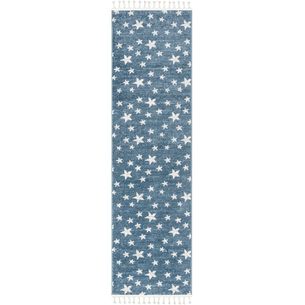 Stars Modern Geometric Blue Kids Rug KEN-24