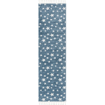 Stars Modern Geometric Blue Kids Rug KEN-24