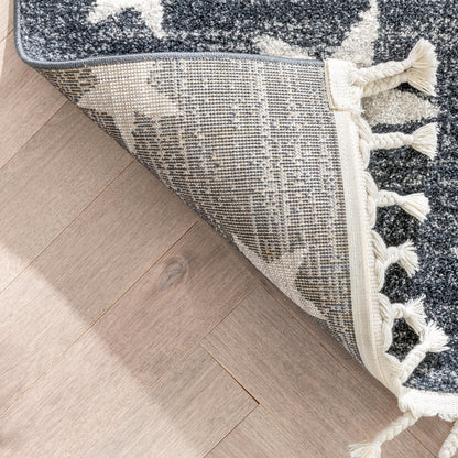Stars Modern Geometric Grey Kids Rug KEN-27