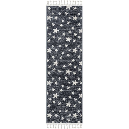 Stars Modern Geometric Grey Kids Rug KEN-27
