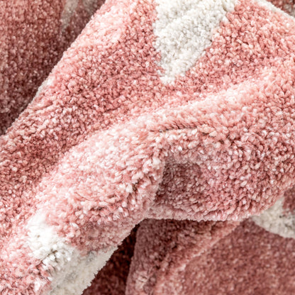 Stars Modern Geometric Pink Kids Rug KEN-29
