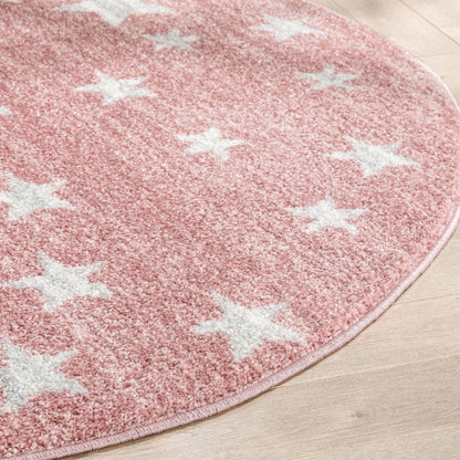 Stars Modern Geometric Pink Kids Rug KEN-29