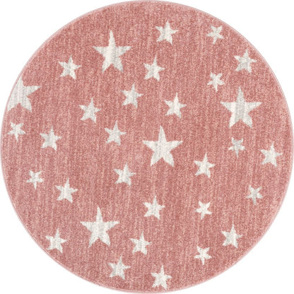 Stars Modern Geometric Pink Kids Rug KEN-29