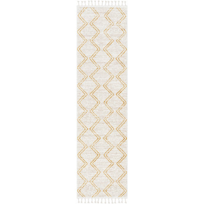 Reeve Modern Chevron Zig-Zag Yellow Ivory Kids Rug KEN-31