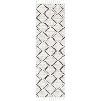Reeve Modern Chevron Zig-Zag Grey Ivory Kids Rug KEN-37