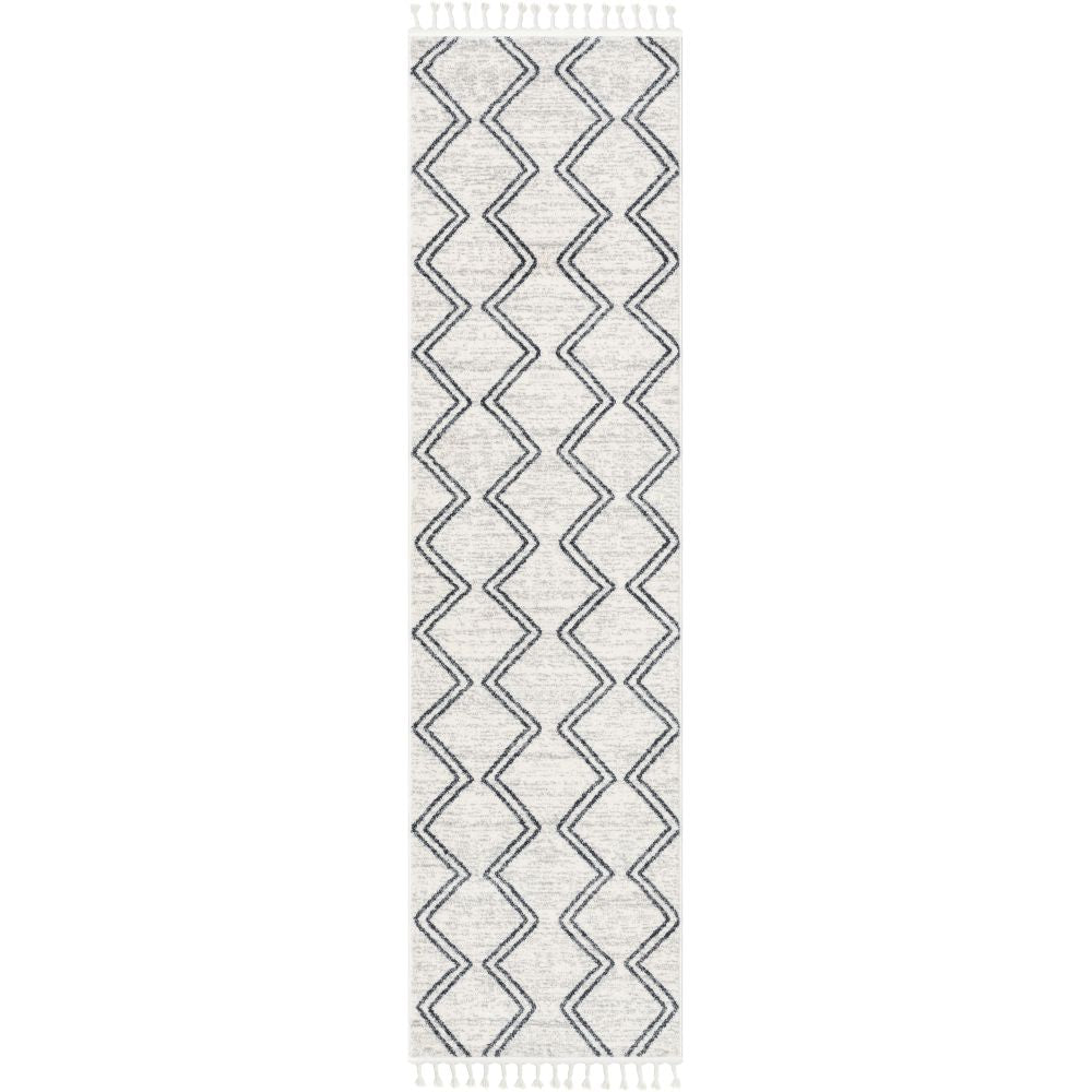 Reeve Modern Chevron Zig-Zag Grey Ivory Kids Rug KEN-37