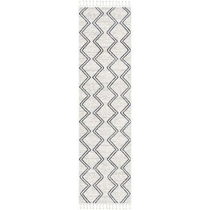 Reeve Modern Chevron Zig-Zag Grey Ivory Kids Rug KEN-37