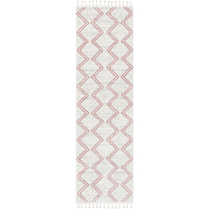 Reeve Modern Chevron Zig-Zag Pink Ivory Kids Rug KEN-39