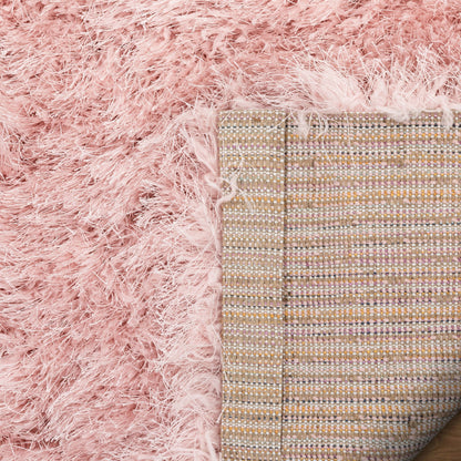 Chie Glam Solid Ultra-Soft Plush Pink Shag Rug KU-10