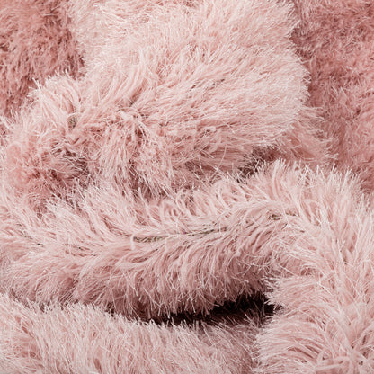 Chie Glam Solid Ultra-Soft Plush Pink Shag Rug KU-10