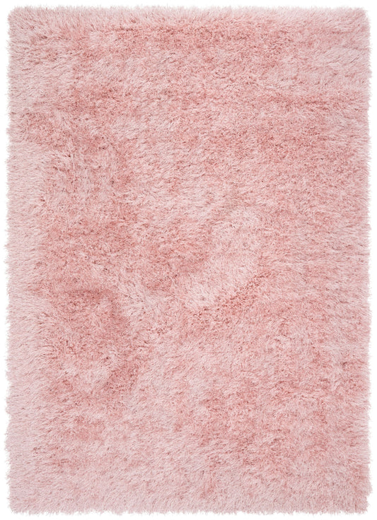 Chie Glam Solid Ultra-Soft Plush Pink Shag Rug KU-10