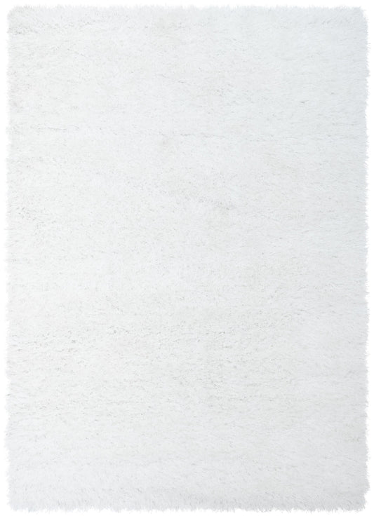 Chie Glam Solid Ultra-Soft White Shag Rug KU-11