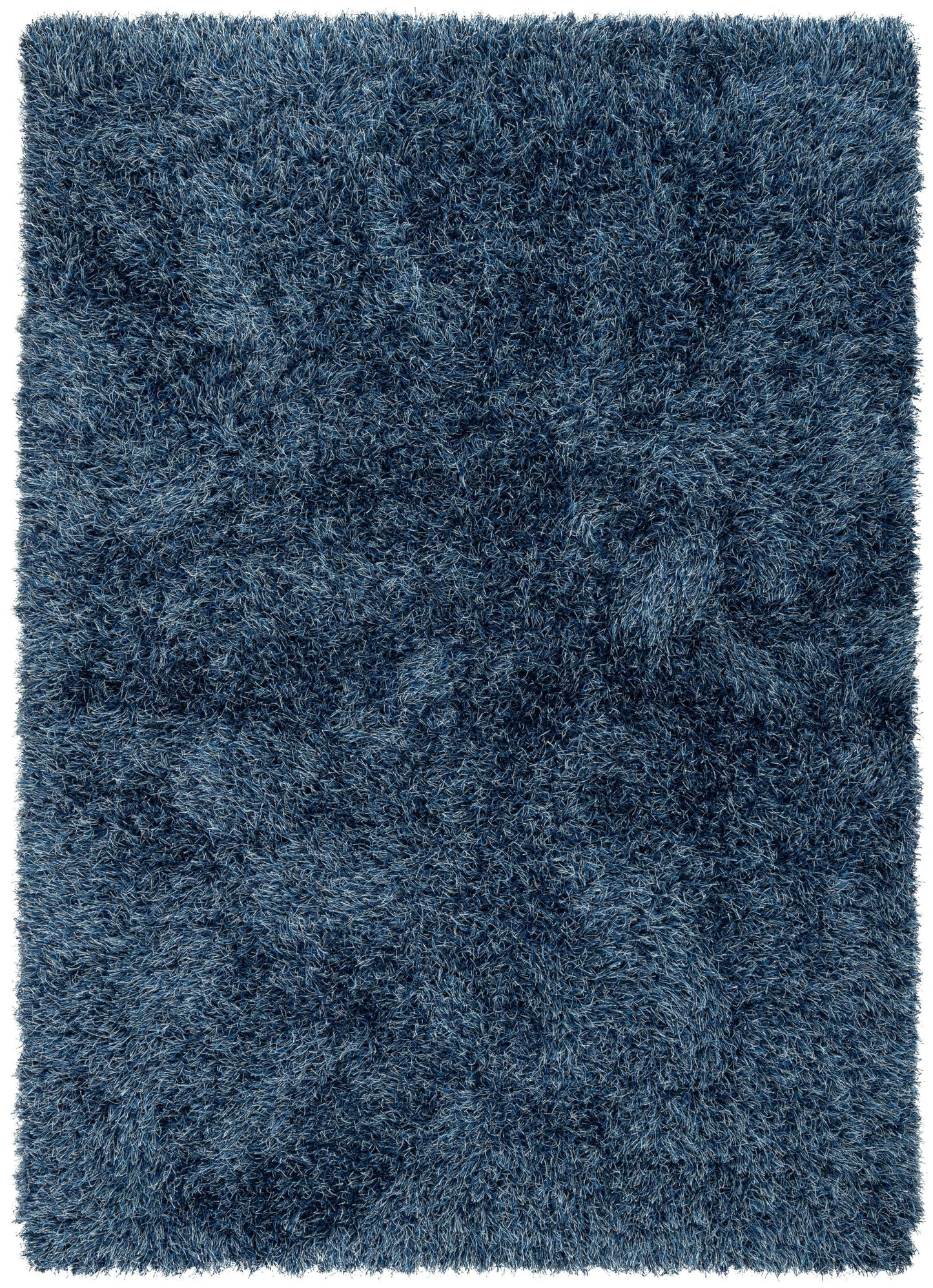 Chie Glam Solid Ultra-Soft Navy Blue Shag Rug KU-14