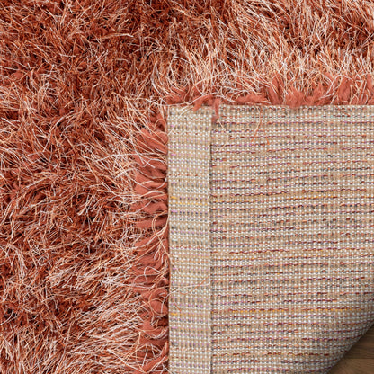 Chie Glam Solid Ultra-Soft Rust Shag Rug KU-19