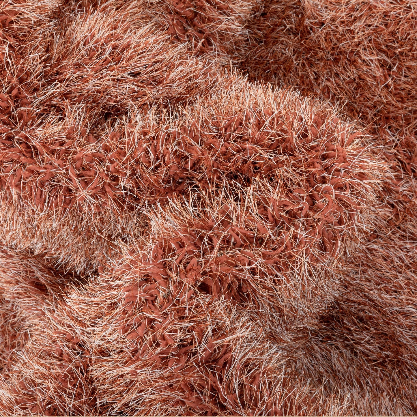 Chie Glam Solid Ultra-Soft Rust Shag Rug KU-19