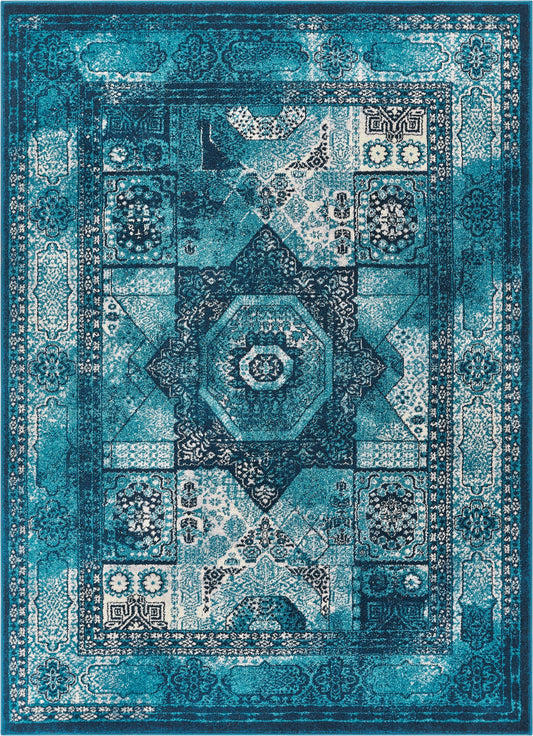 Fiatto Blue Traditional Vintage Rug LA-109