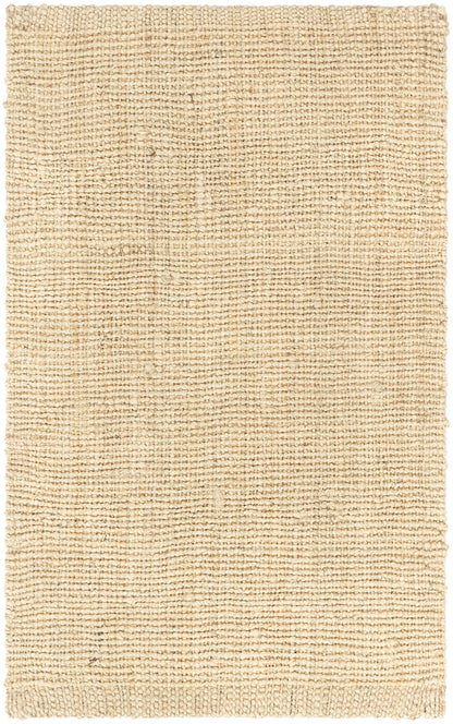 Boucle Hand-Woven Jute Rug Farmhouse Solid Pattern Off-White Chunky-Textured Rug LAN-12