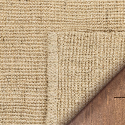 Boucle Hand-Woven Jute Rug Farmhouse Solid Pattern Off-White Chunky-Textured Rug LAN-12