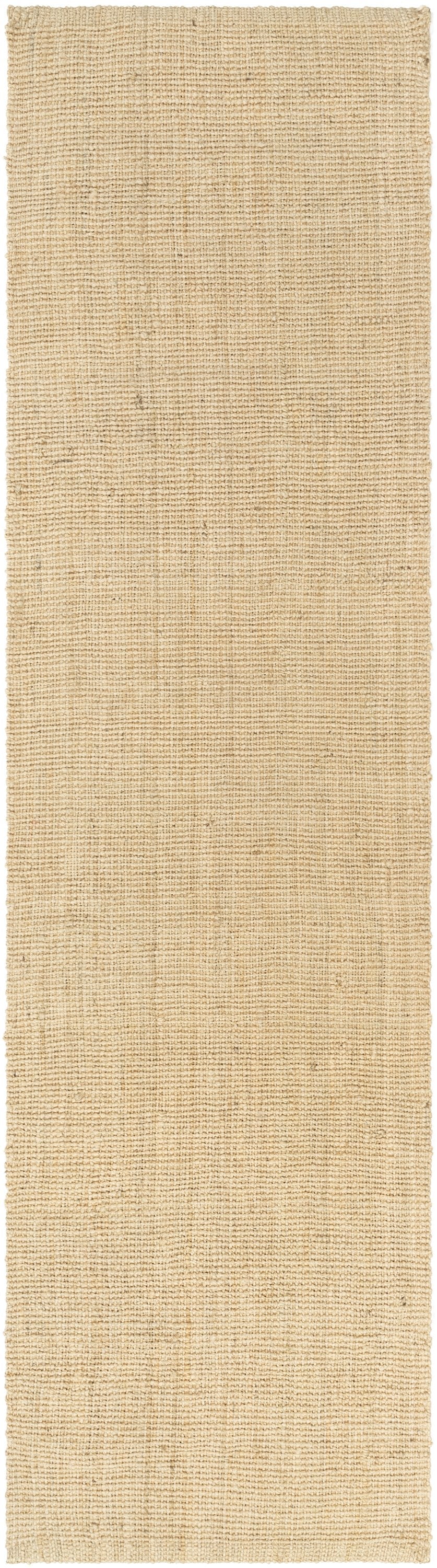 Boucle Hand-Woven Jute Rug Farmhouse Solid Pattern Off-White Chunky-Textured Rug LAN-12
