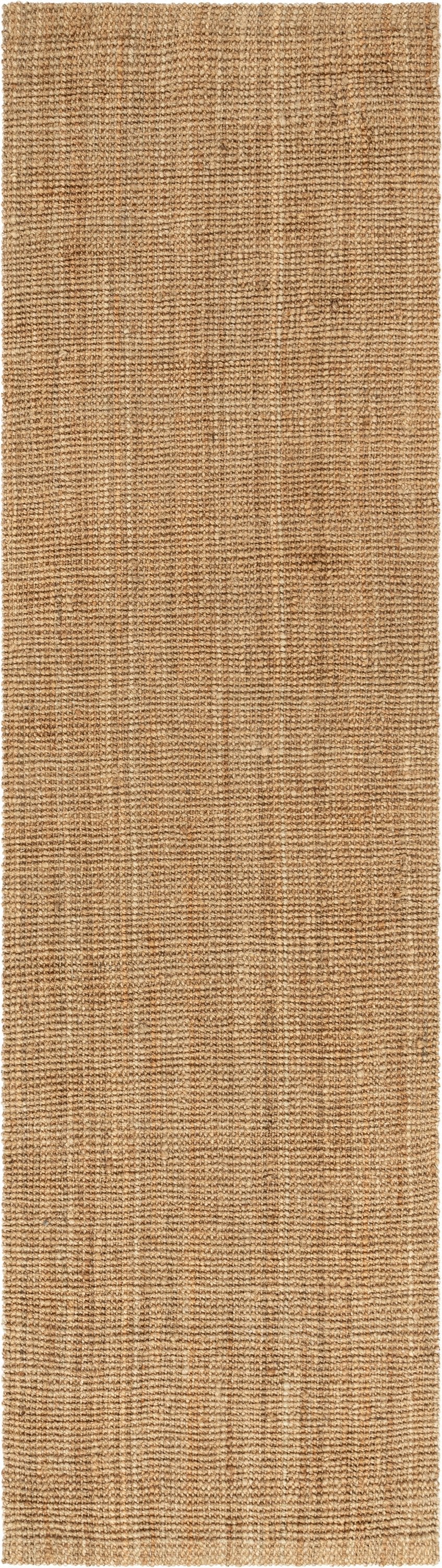 Boucle Hand-Woven Jute Rug Farmhouse Solid Pattern Natural Chunky-Textured Rug LAN-18