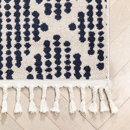 Arbor Moroccan Trellis Blue Kilim-Style Rug LDL-06
