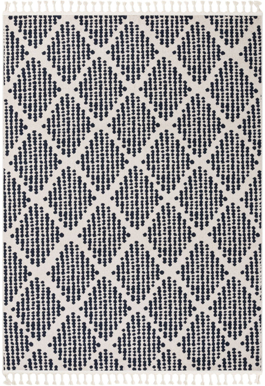 Arbor Moroccan Trellis Blue Kilim-Style Rug LDL-06