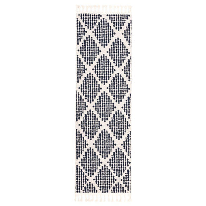 Arbor Moroccan Trellis Blue Kilim-Style Rug LDL-06