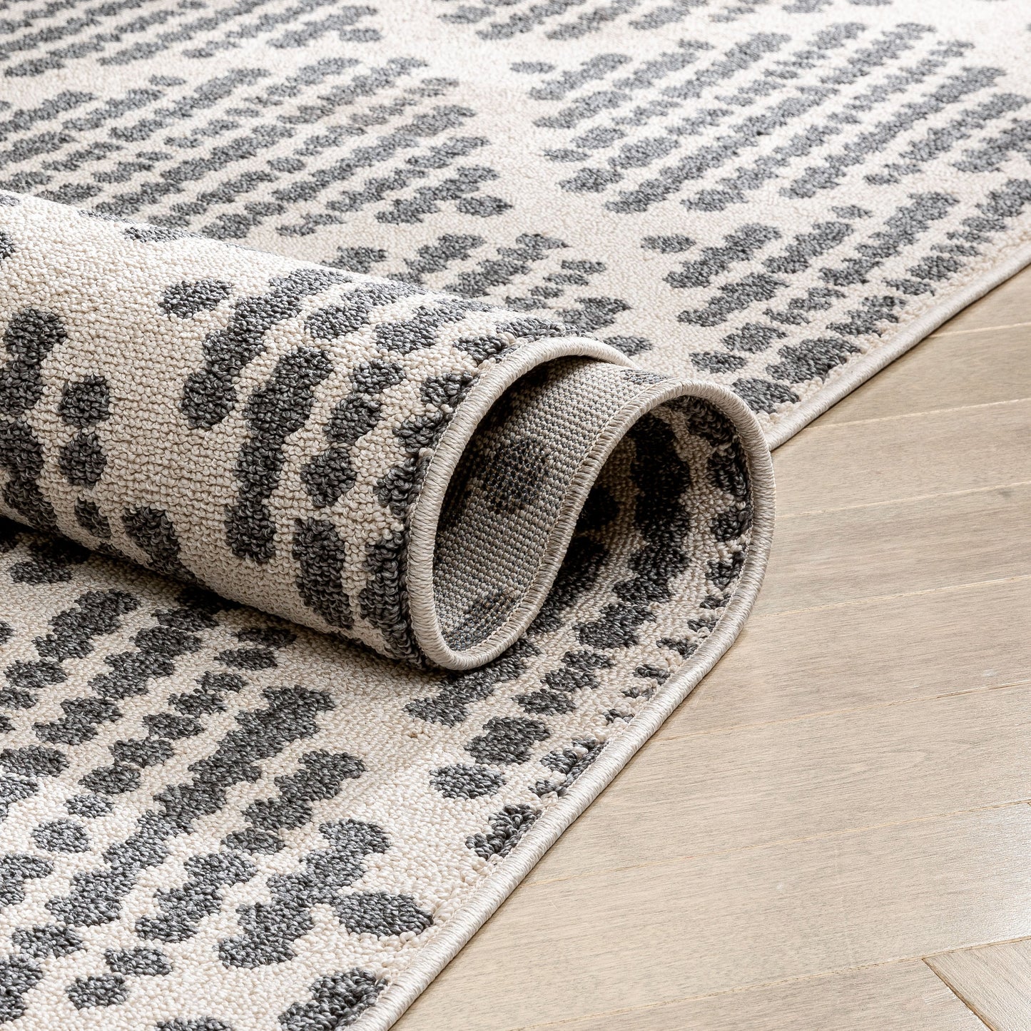 Arbor Moroccan Trellis Grey Kilim-Style Rug LDL-07