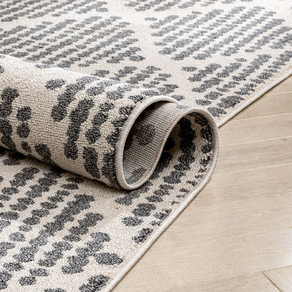 Arbor Moroccan Trellis Grey Kilim-Style Rug LDL-07