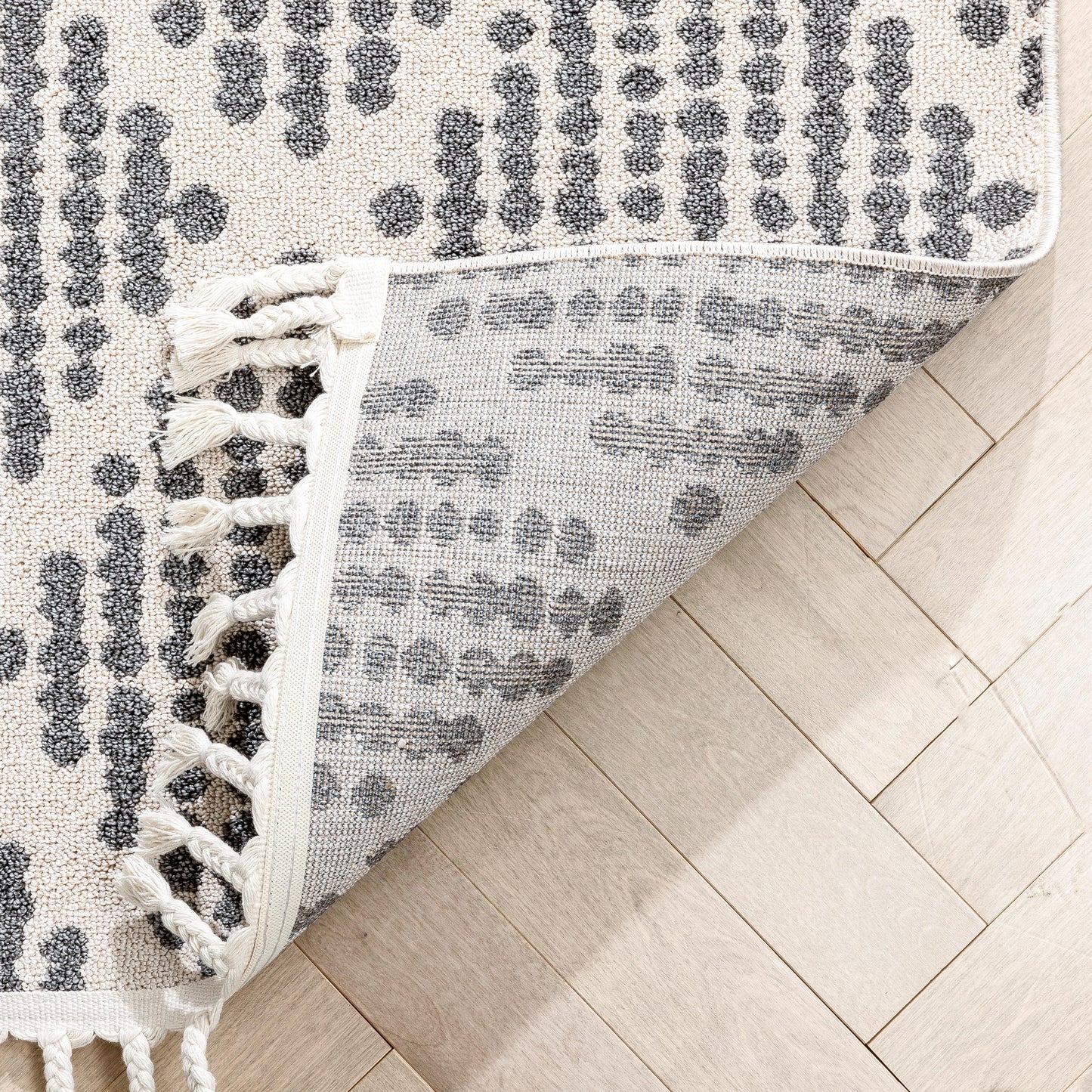 Arbor Moroccan Trellis Grey Kilim-Style Rug LDL-07