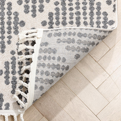 Arbor Moroccan Trellis Grey Kilim-Style Rug LDL-07