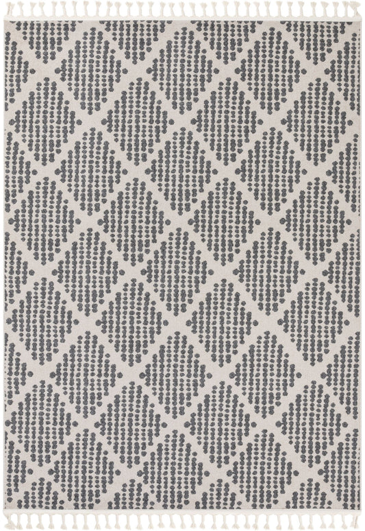 Arbor Moroccan Trellis Grey Kilim-Style Rug LDL-07