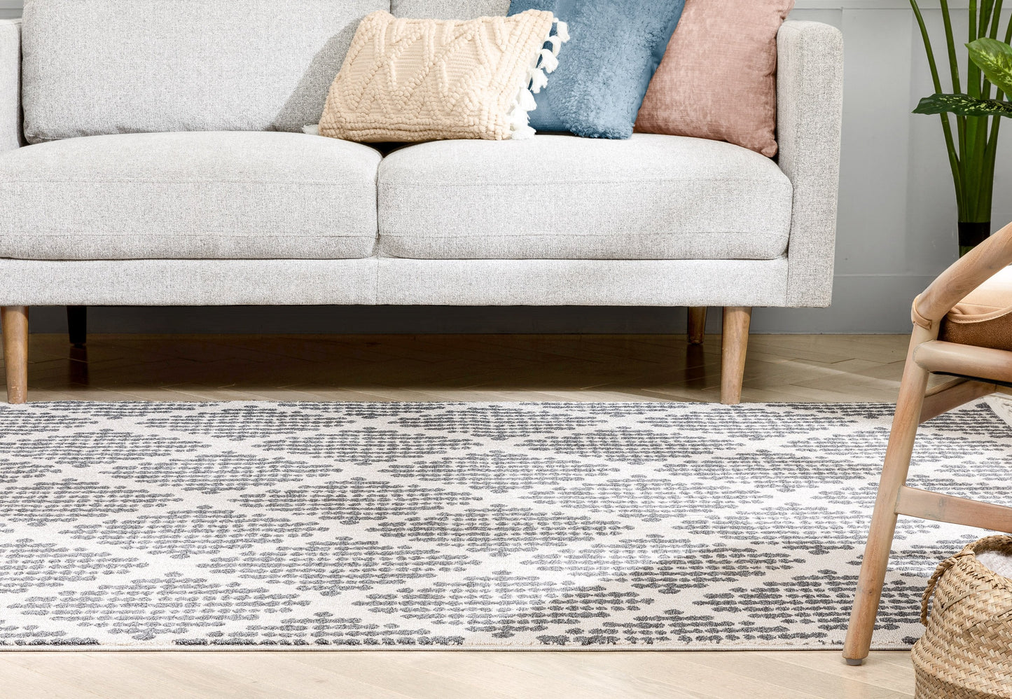 Arbor Moroccan Trellis Grey Kilim-Style Rug LDL-07