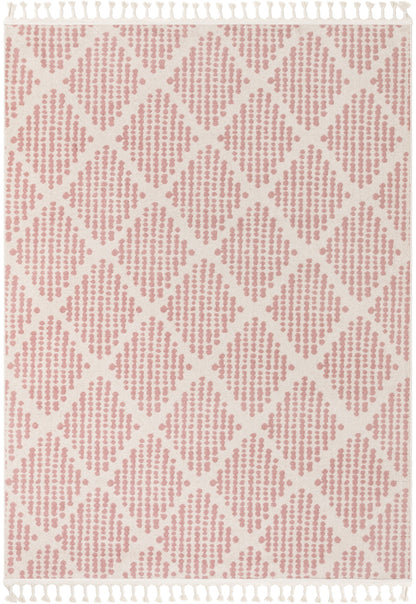 Arbor Moroccan Trellis Blush Kilim-Style Rug LDL-09
