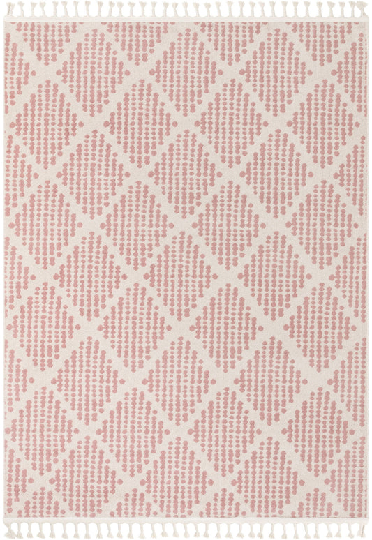 Arbor Moroccan Trellis Blush Kilim-Style Rug LDL-09